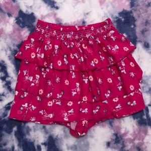 Pink floral skort